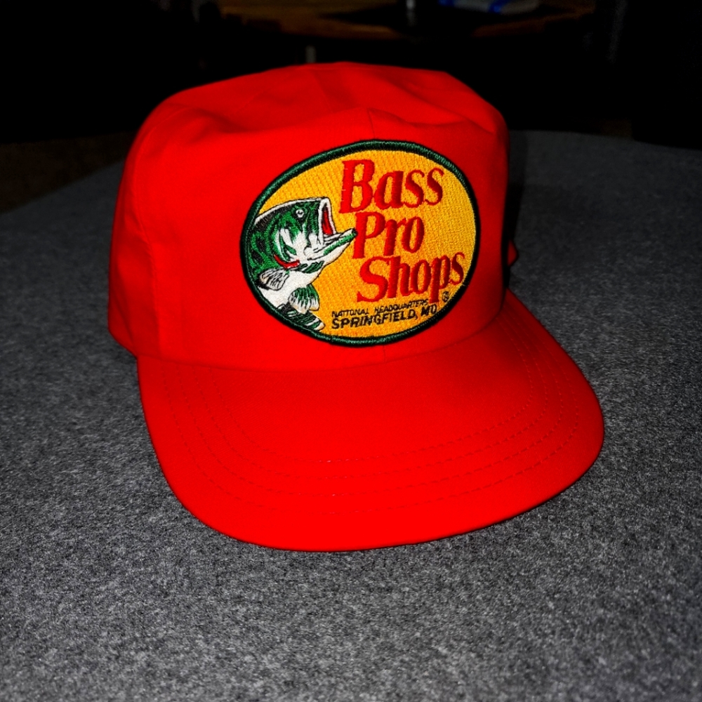 Vintage 1980 Bass Pro Shops Gore-Tex Red Hat Leather Strap